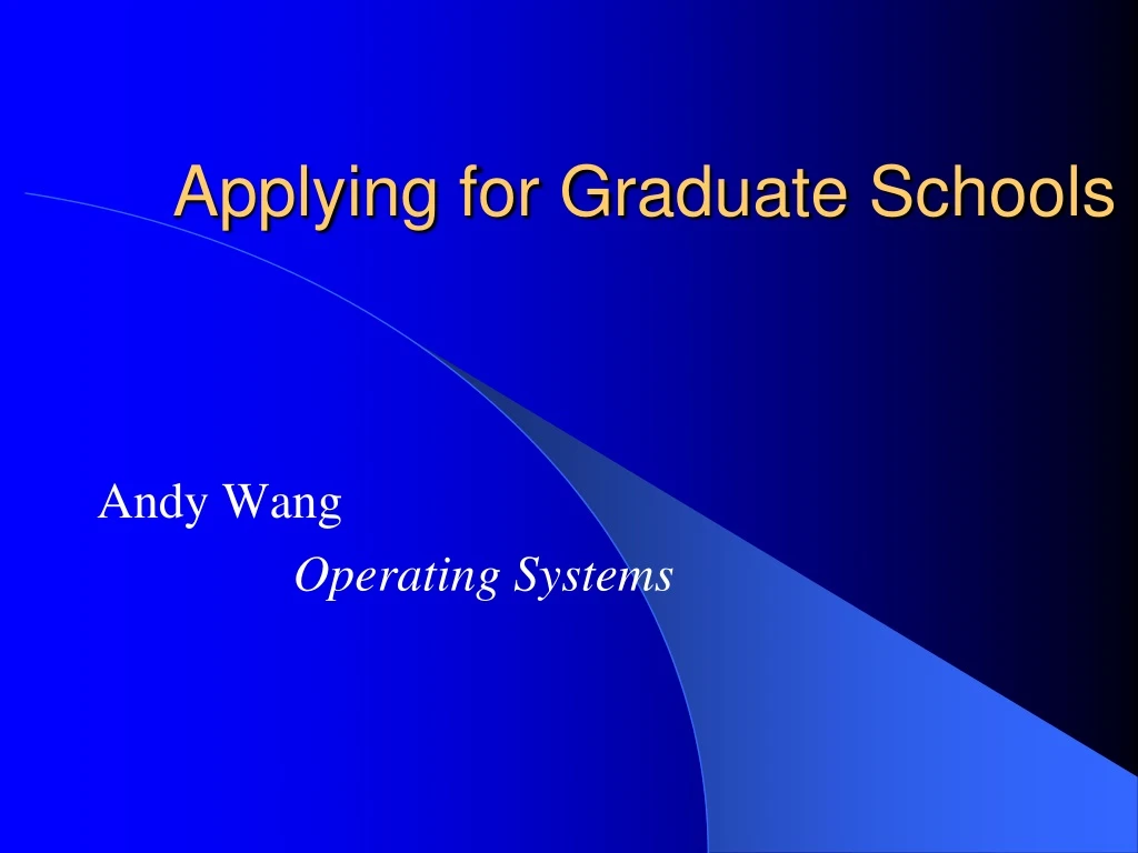 applying for graduate schools