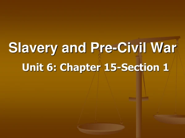 Slavery and Pre-Civil War
