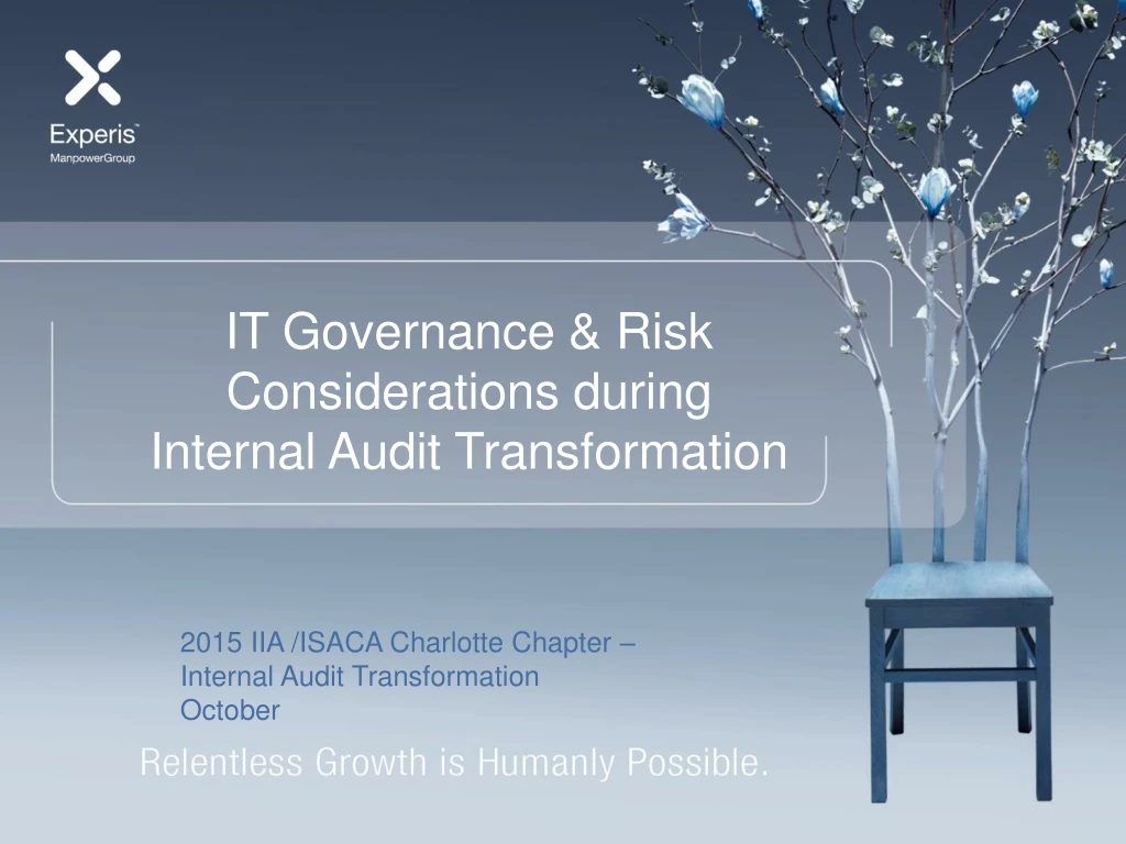 it governance risk considerations during internal audit transformation
