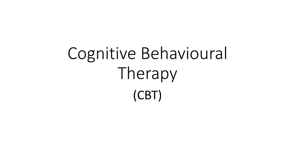 cognitive behavioural therapy