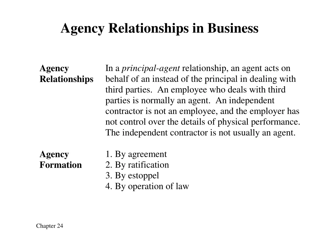 agency relationships in business