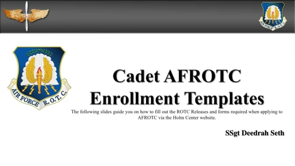 Cadet AFROTC Enrollment Templates