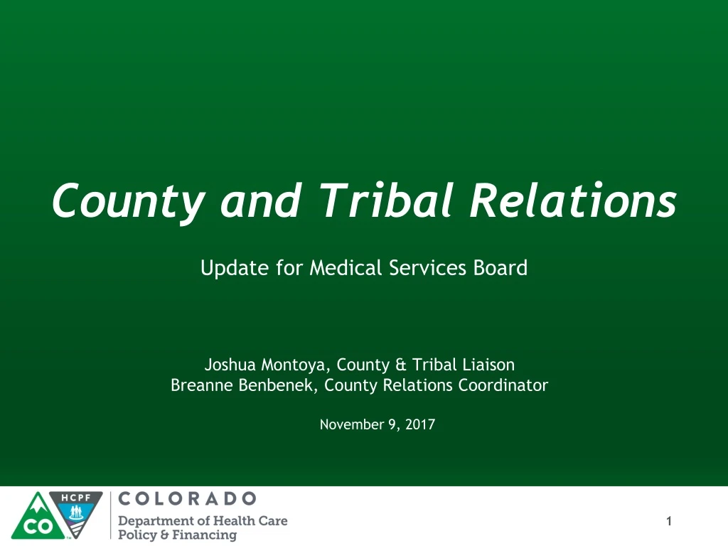 county and tribal relations