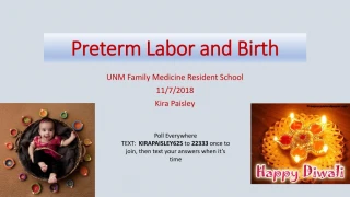 Preterm Labor and Birth