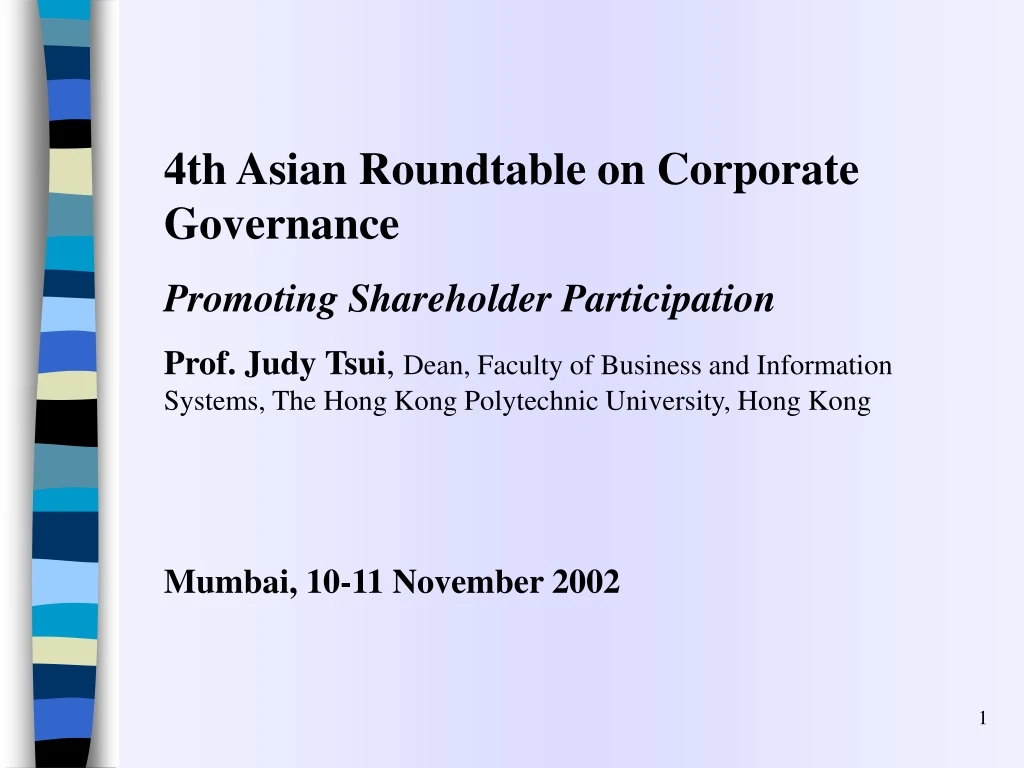 4th asian roundtable on corporate governance