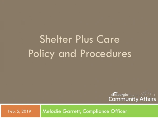 Shelter Plus Care Policy and Procedures