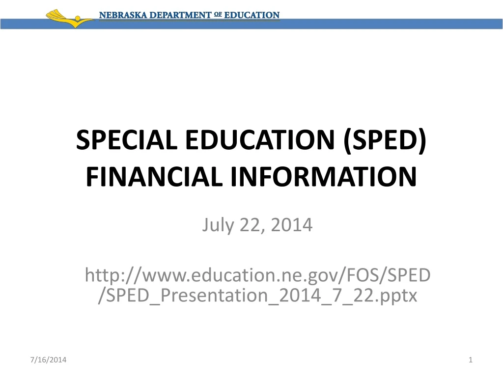 special education sped financial information