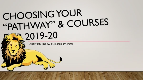 Choosing your “pathway” &amp; courses for 2019-20