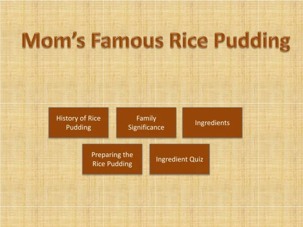 Mom’s Famous Rice Pudding