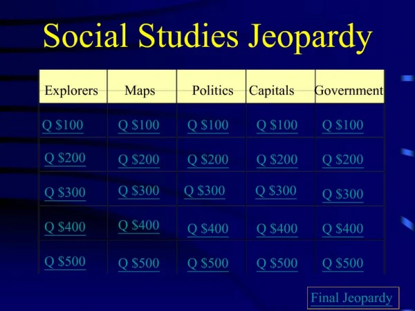 Social Studies Jeopardy