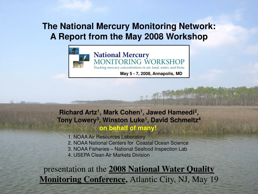 the national mercury monitoring network a report from the may 2008 workshop