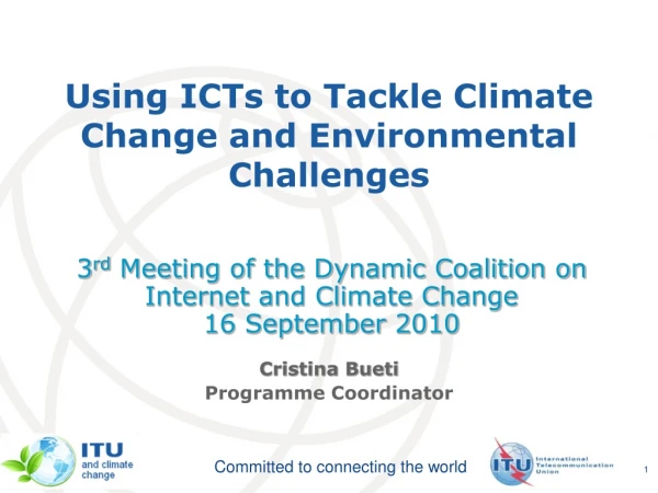 Using ICTs to Tackle Climate Change and Environmental Challenges