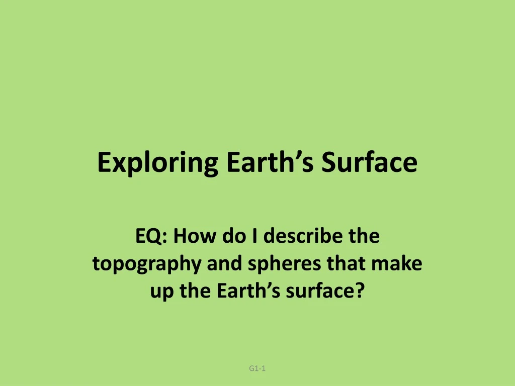 exploring earth s surface