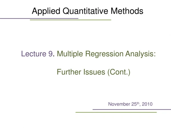 Applied Quantitative Methods