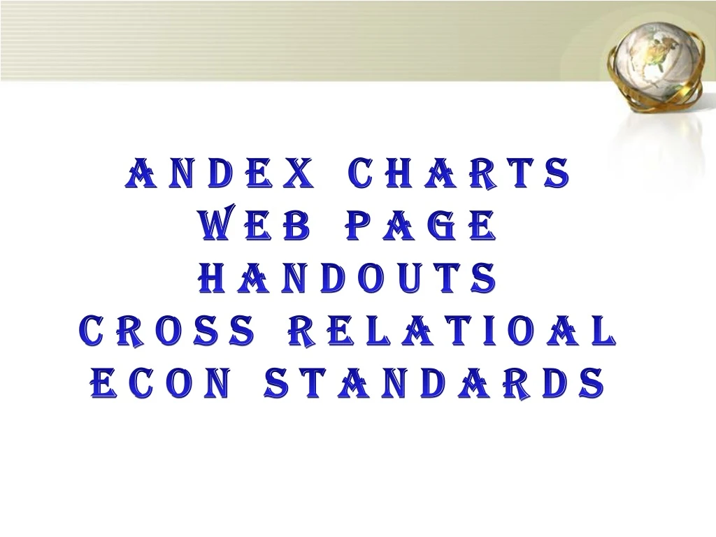 andex charts web page handouts cross relatioal