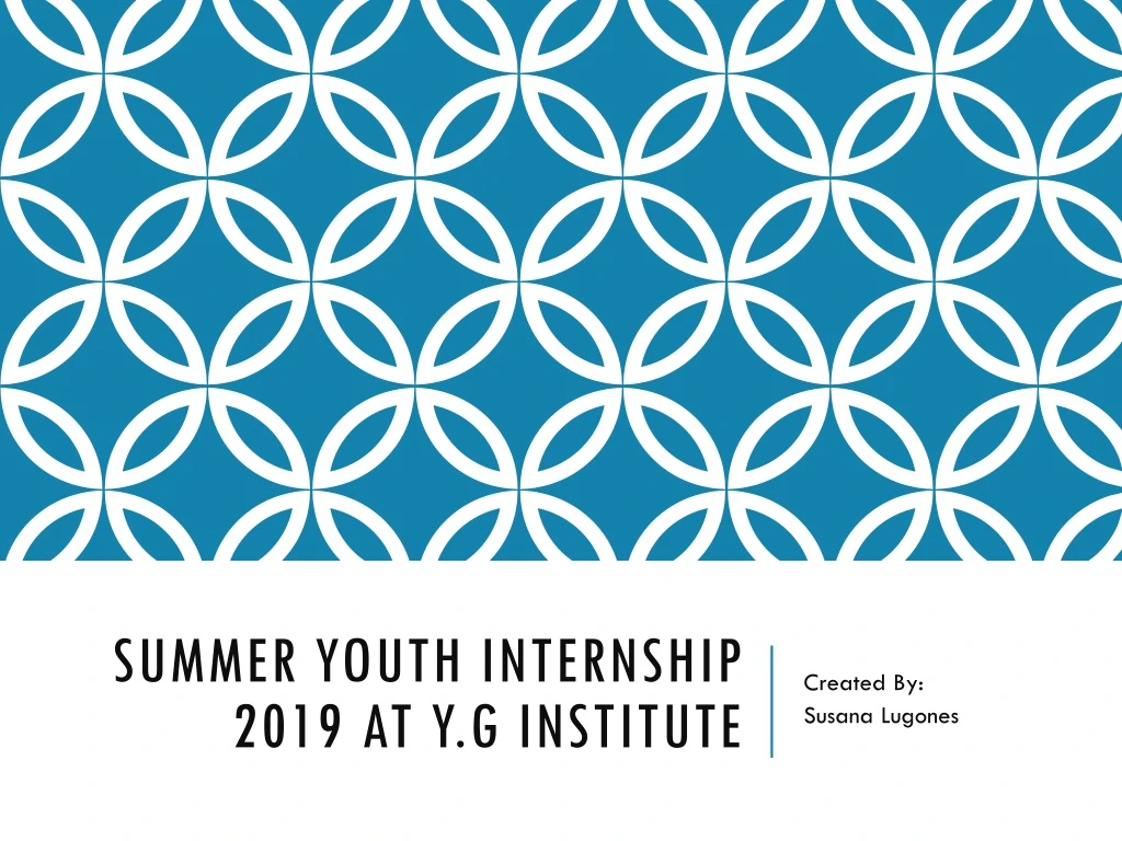 summer youth internship 2019 at y g institute