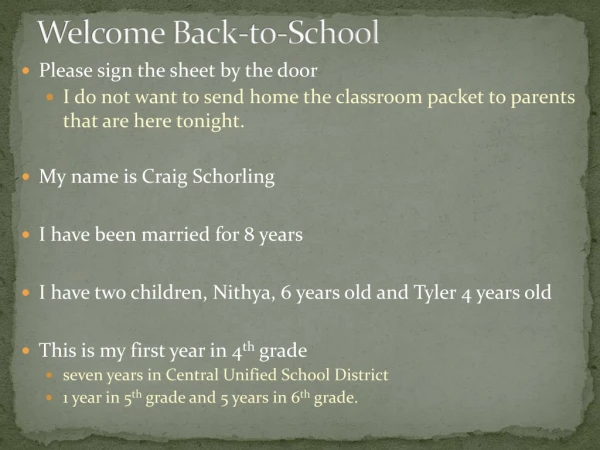 Welcome Back-to-School