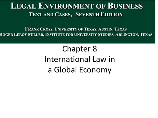 Chapter 8 International Law in a Global Economy