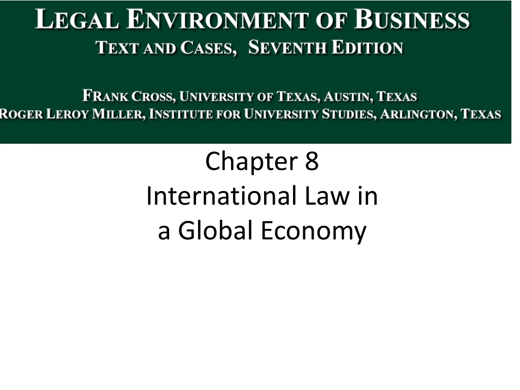 chapter 8 international law in a global economy