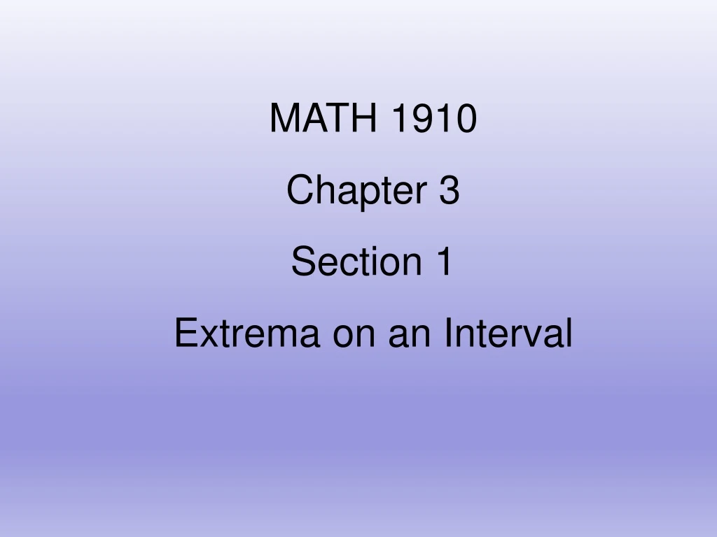 math 1910 chapter 3 section 1 extrema