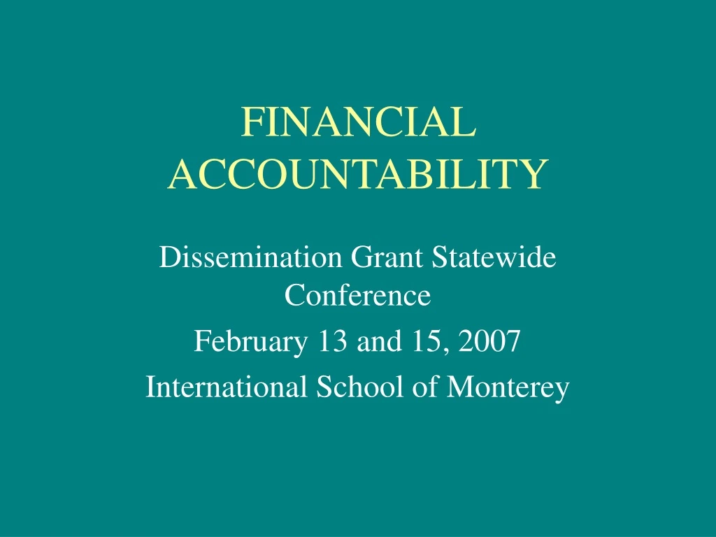 financial accountability