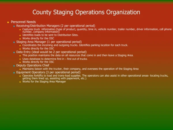 County Staging Operations Organization