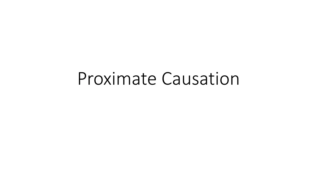 proximate causation