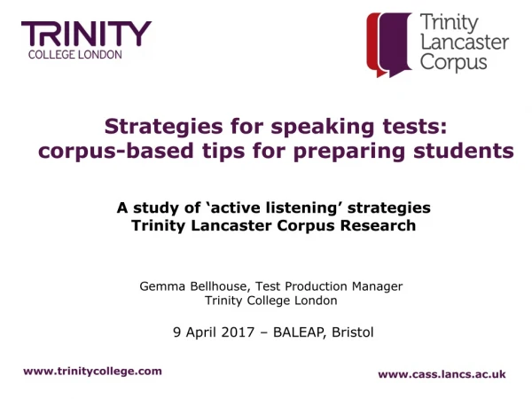 Strategies for speaking tests: corpus-based tips for preparing students