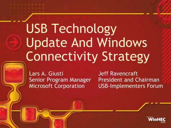 USB Technology Update And Windows Connectivity Strategy