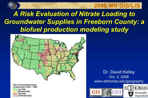 A Risk Evaluation of Nitrate Loading to Groundwater Supplies in Freeborn County: a biofuel production modeling study