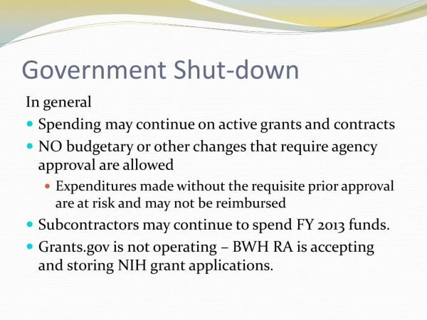 Government Shut-down