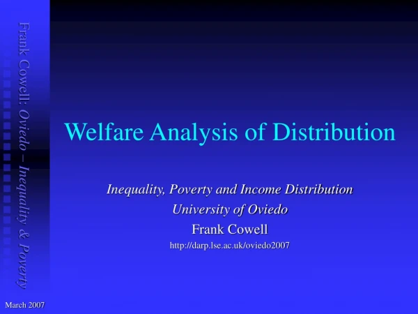 Welfare Analysis of Distribution