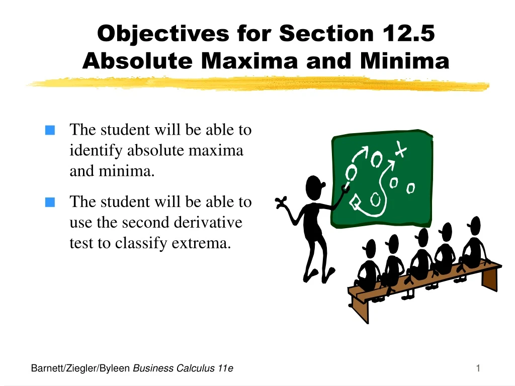 objectives for section 12 5 absolute maxima and minima