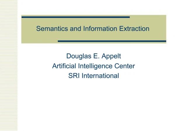 Semantics and Information Extraction