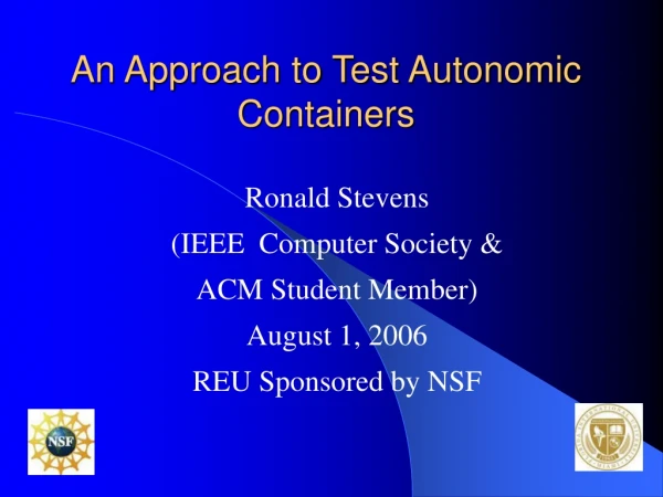 An Approach to Test Autonomic Containers