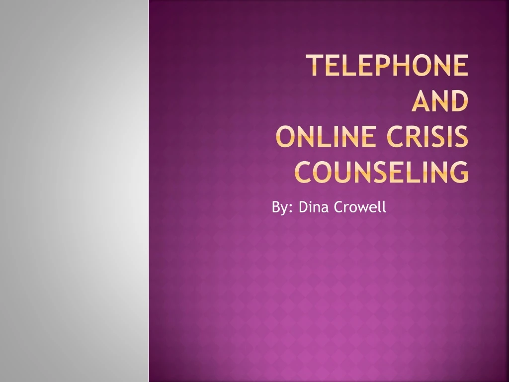 telephone and online crisis counseling