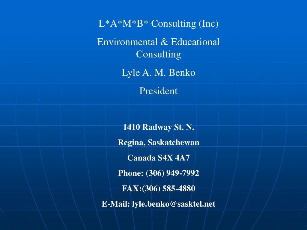 l a m b consulting inc environmental educational