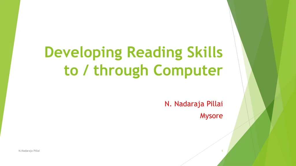 developing reading skills to through computer