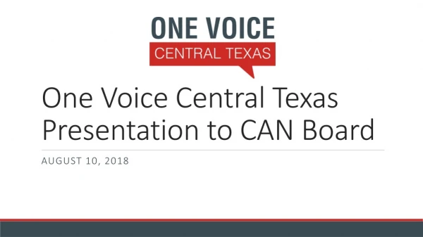 One Voice Central Texas Presentation to CAN Board