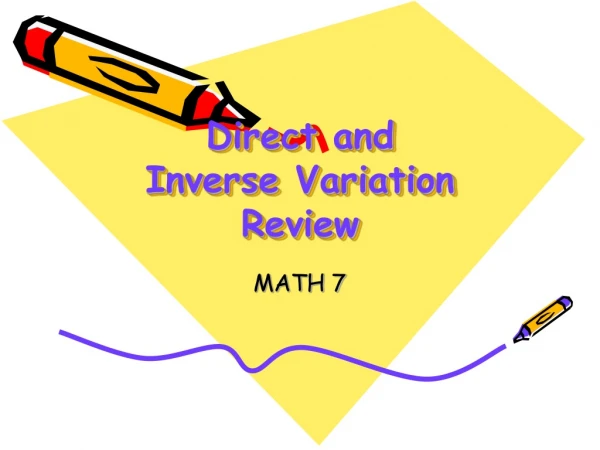 Direct and Inverse Variation Review