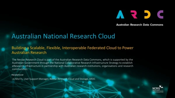 Jo Morris, User Support Manager, Nectar Research Cloud and Storage, ARDC