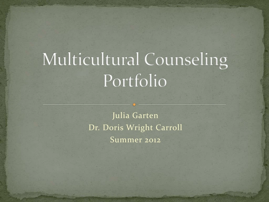 multicultural counseling portfolio