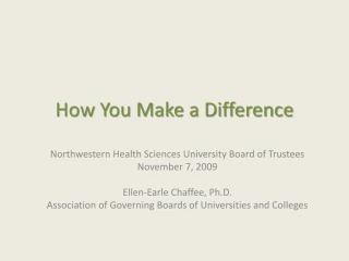 How You Make a Difference - slide 1