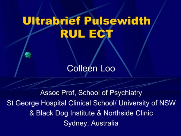 Ultrabrief Pulsewidth RUL ECT