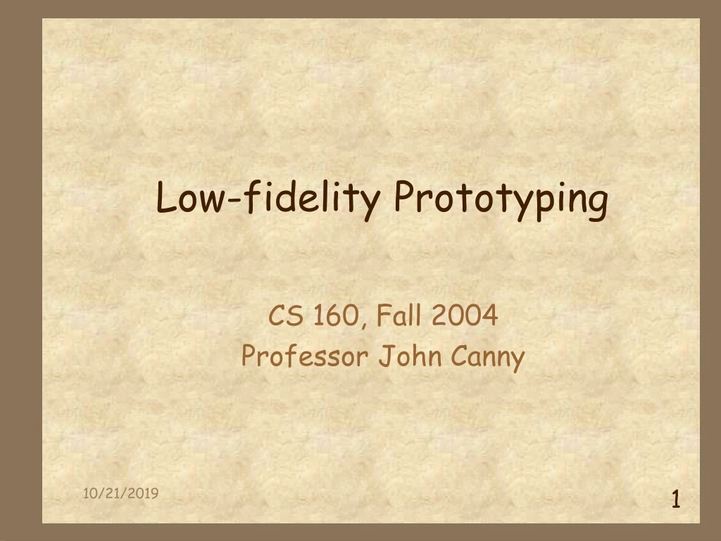 low fidelity prototyping