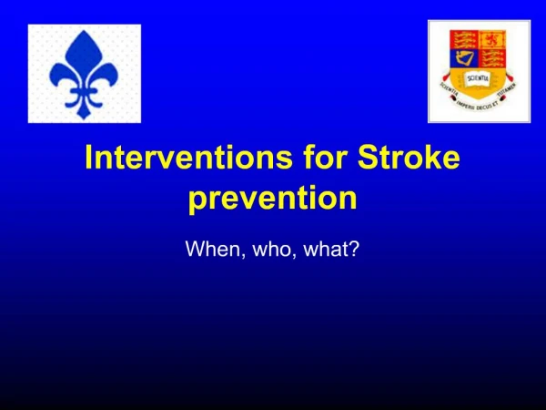 Interventions for Stroke prevention