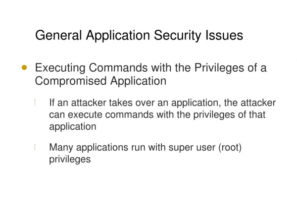 General Application Security Issues