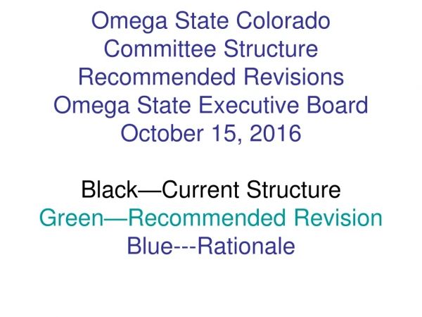 Section A. Omega State Standing Committees