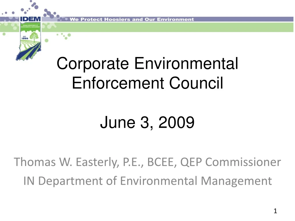 corporate environmental enforcement council june 3 2009
