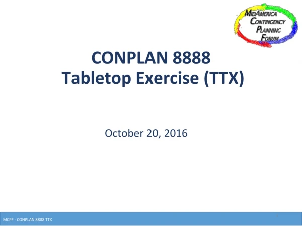 CONPLAN 8888 Tabletop Exercise (TTX)